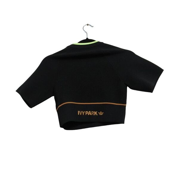 Adidas Women's Ivy Park Black Mesa Knit Crop Top Size M - Picture 3 of 3